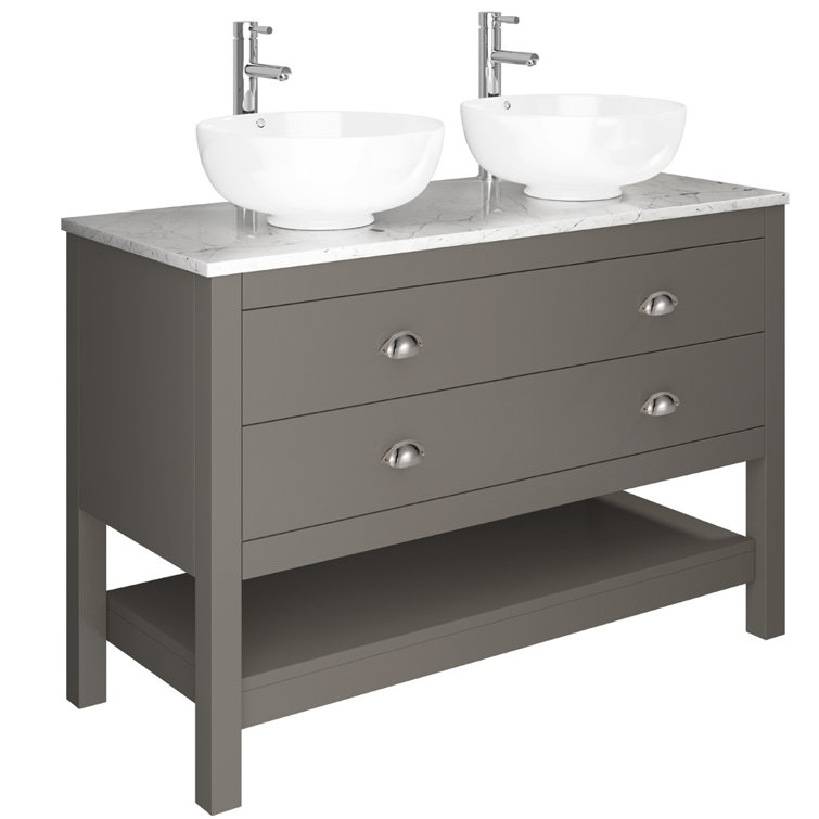 Brambly Cottage Chanal 118" Double Bathroom Vanity Base Only Wayfair